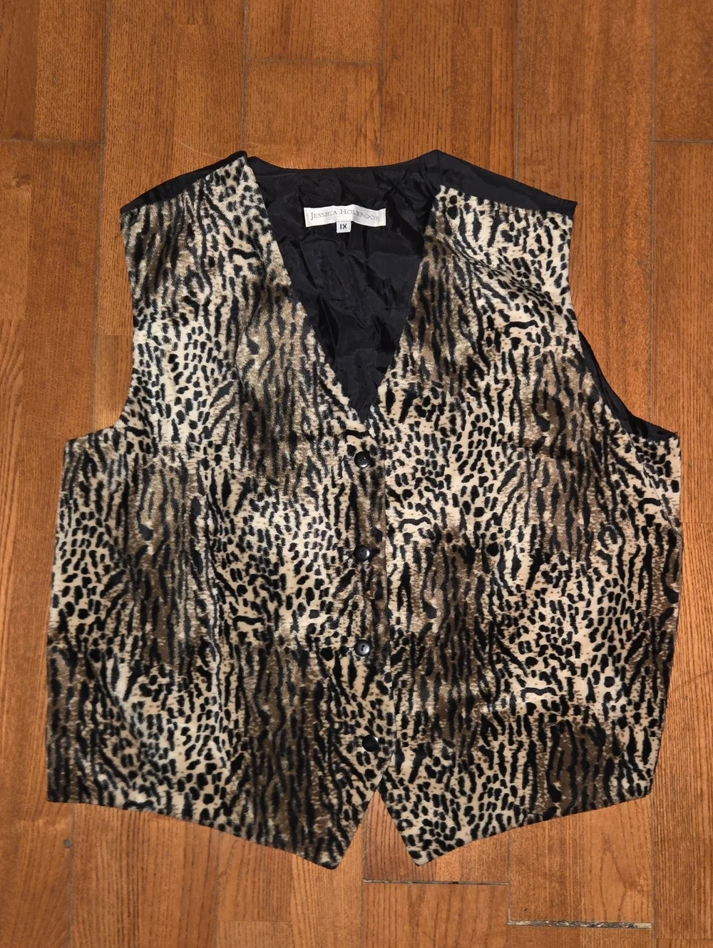 Vintage Jessica Howard Women's Animal Print Vest Size 1XL